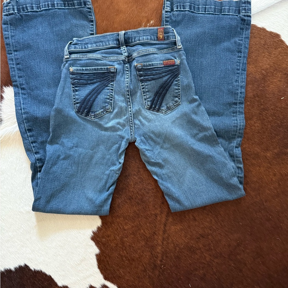 7 For All Mankind Indigo Dojo Jeans Wide Leg Flare